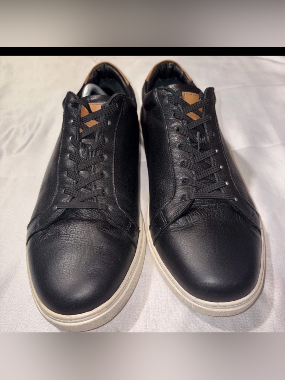 Allen Edmonds COURTSIDE Low Top Leather Black Sneakers Men Sz 11 1/2